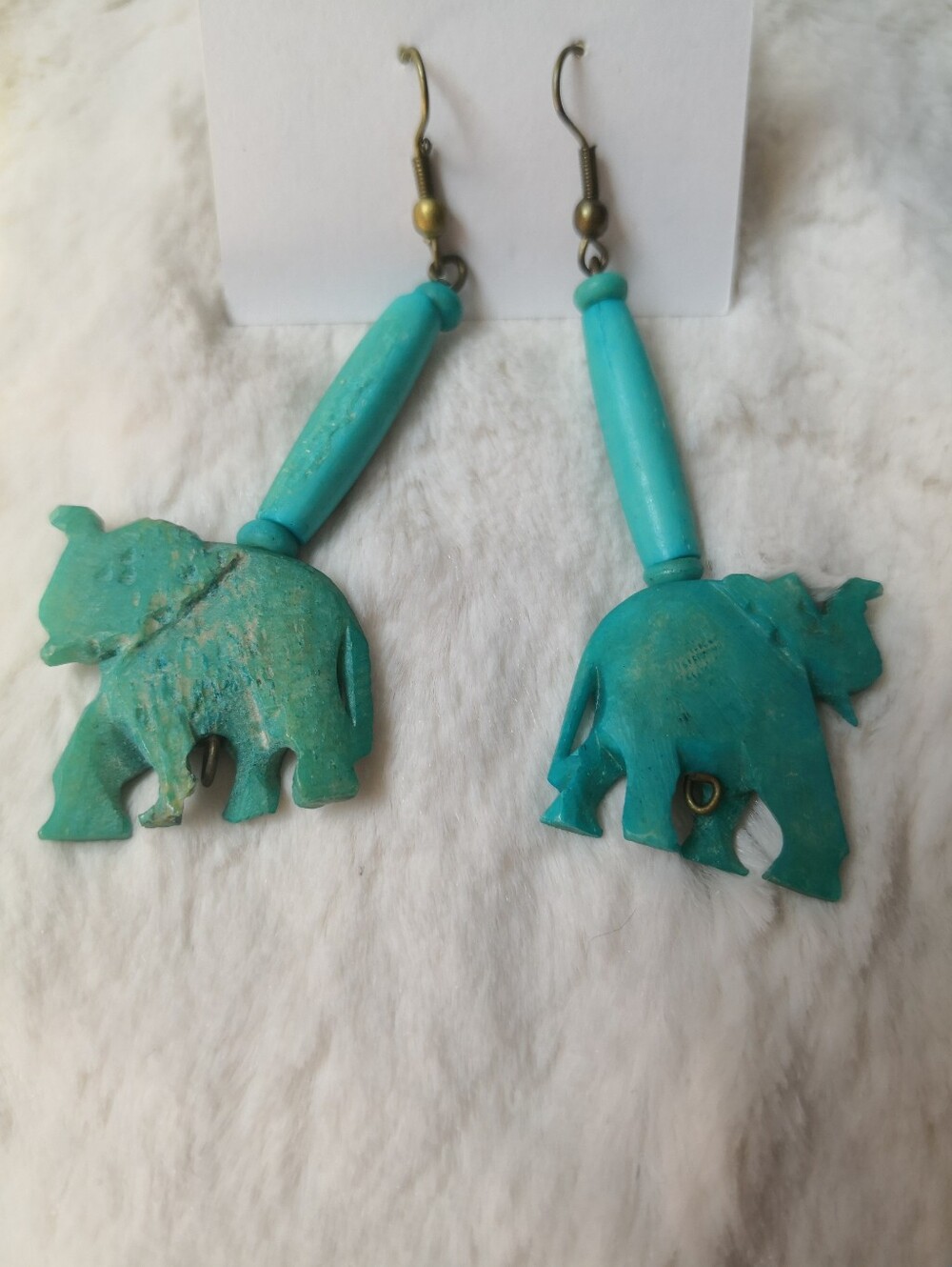Turquoise Color Elephant Dangle Earrings